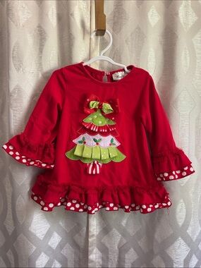 Rare Editions Christmas Ruffle Top